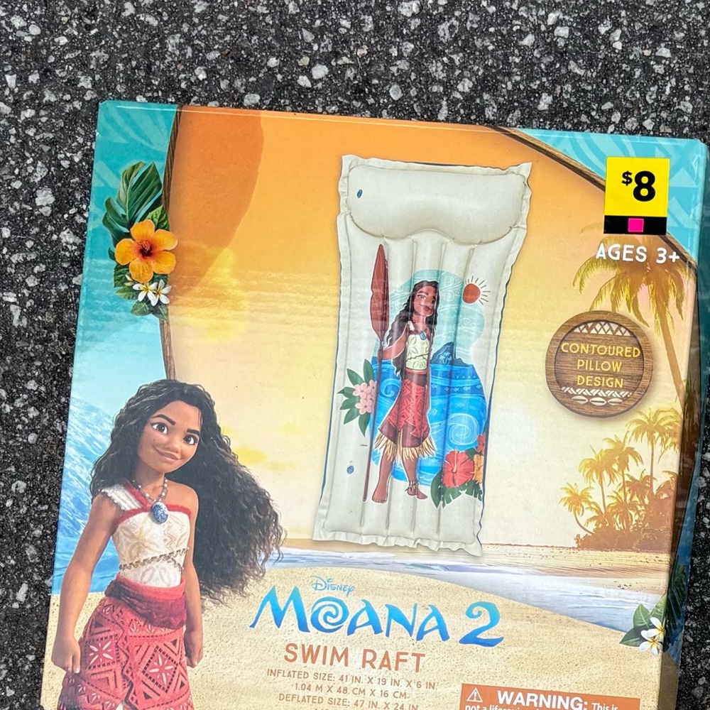 Disney Moana 2 Swim Raft - White and Orange